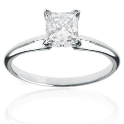 White Gold 1/2ct TDW Princess-cut Diamond Solitaire Engagement Ring - Handcrafted By Name My Rings™