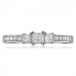 White Gold 1/2ct TDW Princess-cut Three-stone Diamond Ring - Handcrafted By Name My Rings™