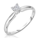 White Gold 1/4ct Princess Solitaire Diamond Ring - Handcrafted By Name My Rings™