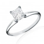 White Gold 1/4ct Princess Solitaire Engagement Ring - Handcrafted By Name My Rings™