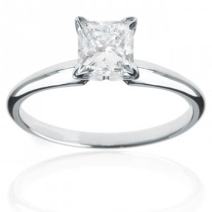 White Gold 1/4ct Princess Solitaire Engagement Ring - Handcrafted By Name My Rings™