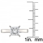 White Gold 1.56ct TDW Certified Princess-cut Diamond Solitaire Ring - Handcrafted By Name My Rings™