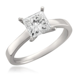 White Gold 1.56ct TDW Certified Princess-cut Diamond Solitaire Ring - Handcrafted By Name My Rings™
