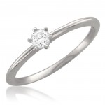 White Gold 1/5ct TDW Certified Diamond Solitaire Ring - Handcrafted By Name My Rings™