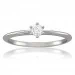 White Gold 1/5ct TDW Certified Diamond Solitaire Ring - Handcrafted By Name My Rings™