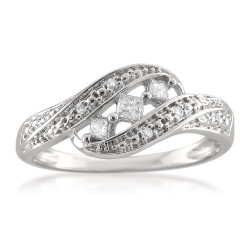White Gold 1/5ct TDW Princess-cut Diamond Ring - Handcrafted By Name My Rings™