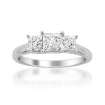 White Gold 1ct TDW 3-stone Diamond Ring - Handcrafted By Name My Rings™