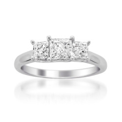 White Gold 1ct TDW 3-stone Diamond Ring - Handcrafted By Name My Rings™