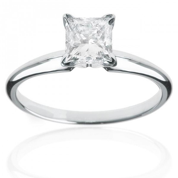 White Gold 1ct TDW Certified Diamond Princess Solitaire Engagement Ring - Handcrafted By Name My Rings™