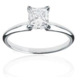 White Gold 1ct TDW Princess Diamond Engagement Ring - Handcrafted By Name My Rings™