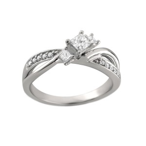 White Gold 2/5ct TDW Princess Three-stone Diamond Ring - Handcrafted By Name My Rings™
