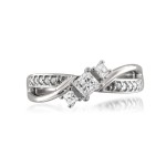 White Gold 2/5ct TDW Princess Three-stone Diamond Ring - Handcrafted By Name My Rings™