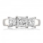 White Gold 2ct TDW Princess-cut 3-Stone White Diamond Engagement Ring - Handcrafted By Name My Rings™
