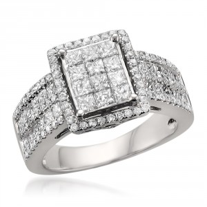 White Gold 2ct TDW Princess-cut Diamond Ring - Handcrafted By Name My Rings™