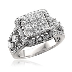 White Gold 2ct TDW Princess-cut Diamond Ring - Handcrafted By Name My Rings™