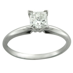 White Gold 3/4ct TDW Diamond Solitaire Engagement Ring - Handcrafted By Name My Rings™