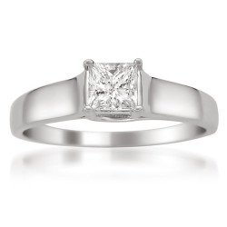 White Gold 3/8ct Certified Princess Cut Solitaire Engagement Ring - Handcrafted By Name My Rings™