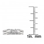 White Gold 3/8ct TDW Princess-cut Bridal Ring Set - Handcrafted By Name My Rings™