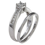 White Gold 5/8ct TDW Princess-cut Diamond Wedding Set - Handcrafted By Name My Rings™