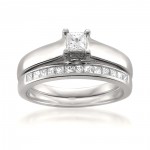 White Gold 5/8ct TDW Princess-cut White Diamond 2-piece Bridal Set - Handcrafted By Name My Rings™