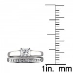 White Gold 7/8ct TDW Princess-cut Diamond 2-piece Bridal Set - Handcrafted By Name My Rings™