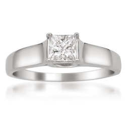 White Gold Certified 1/3ct TDW Princess Solitaire Diamond Ring - Handcrafted By Name My Rings™