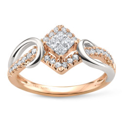 Jewelry Two-tone Gold 3/8ct TDW Princess-cut White Diamond Ring - Handcrafted By Name My Rings™