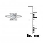 Jewelry White Gold 1 1/2ct TDW Princess-cut White Diamond Solitaire Engagement Ring - Handcrafted By Name My Rings™