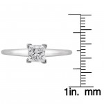 Jewelry White Gold 1 1/4ct TDW Princess-cut Solitaire White Diamond Engagement Ring - Handcrafted By Name My Rings™