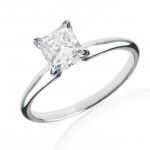 Jewelry White Gold 1 1/4ct TDW Princess-cut Solitaire White Diamond Engagement Ring - Handcrafted By Name My Rings™