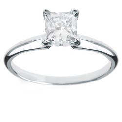 Jewelry White Gold 1 1/4ct TDW Princess-cut Solitaire White Diamond Engagement Ring - Handcrafted By Name My Rings™