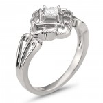 Jewelry White Gold 1/5ct TDW Princess-cut Antique-Style Engagement Ring - Handcrafted By Name My Rings™