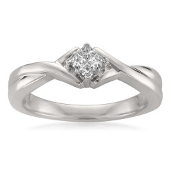 Jewelry White Gold 1/7ct TDW Princess-cut Diamond Composite-set Promise Ring - Handcrafted By Name My Rings™