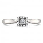Jewelry White Gold 1/8ct TDW Princess-cut Diamond Halo Engagement Ring - Handcrafted By Name My Rings™