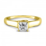 Jewelry Gold 1/2ct TDW Princess-cut Solitaire Engagement Ring - Handcrafted By Name My Rings™