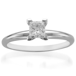 Platinum 1/2ct TDW Diamond Solitaire Engagement Ring - Handcrafted By Name My Rings™
