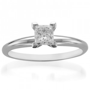 Platinum 1/2ct TDW Diamond Solitaire Engagement Ring - Handcrafted By Name My Rings™