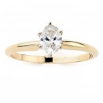Gold 1/2ct TDW Oval Solitaire Ring - Handcrafted By Name My Rings™