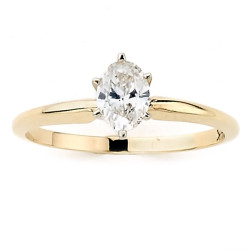 Gold 1/2ct TDW Oval Solitaire Ring - Handcrafted By Name My Rings™
