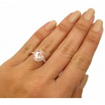 1 5/6 TGW Oval Cut Morganite Diamond Engagement Ring Rose Gold - Handcrafted By Name My Rings™