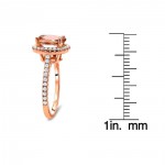 1 5/6 TGW Oval Cut Morganite Diamond Engagement Ring Rose Gold - Handcrafted By Name My Rings™