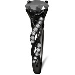 Black Gold 1 1/3ct Black Round-cut Diamond Engagement Ring - Handcrafted By Name My Rings™