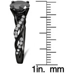 Black Gold 1 1/3ct Black Round-cut Diamond Engagement Ring - Handcrafted By Name My Rings™