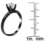 Black Gold 1/2ct TDW Round Solitaire Diamond Engagement Ring - Handcrafted By Name My Rings™