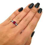 Black Gold 1ct TGW Round Ruby and 1/2ct TDW Diamond Engagement Ring - Handcrafted By Name My Rings™