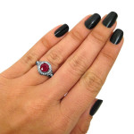 Black Gold 1ct TGW Round Ruby and 5/8ct TDW Diamond Engagement Ring - Handcrafted By Name My Rings™