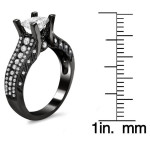 Black Gold 2 1/10ct TDW Princess-cut Clarity Enhanced Black and White Diamond Bridal Ring - Handcrafted By Name My Rings™