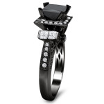 Black Gold 2 3/4ct TDW Diamond Engagement Ring - Handcrafted By Name My Rings™
