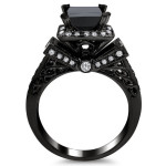 Black Gold 2 3/4ct TDW Diamond Engagement Ring - Handcrafted By Name My Rings™