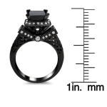 Black Gold 2 3/4ct TDW Diamond Engagement Ring - Handcrafted By Name My Rings™